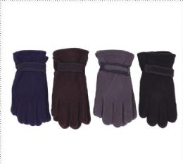 72 Bulk Men's Fleece Glove's - Assorted Colors