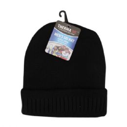 36 Pieces Winter Beanie Hat With Fleece Lining, Solid Black Ski Hat - Winter Beanie Hats