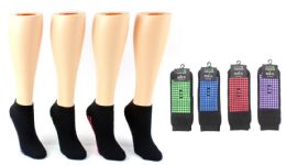 24 Pairs Boy's & Girl's Trampoline NoN-Skid Grip Socks - Assorted Colors - Sizes 6-8 - Boys Ankle Sock