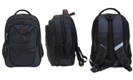 12 Wholesale 20" Padded Pro Series Lab Top Back Pack , Solid Black