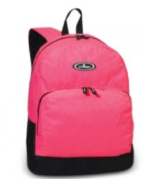 30 Wholesale Everest Classic Backpack W/ Front Organizer In Pink