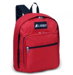 30 Wholesale Everest Standard Backpack With Front Organizer In Red