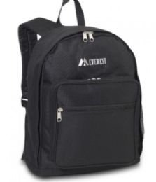 30 Wholesale Everest Standard Backpack With Front Organizer In Black