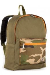 30 Wholesale Everest Basic Color Block Backpack In Olive Camo