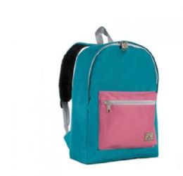 30 Wholesale Everest Basic Color Block Backpack In Dark Teal Marsala