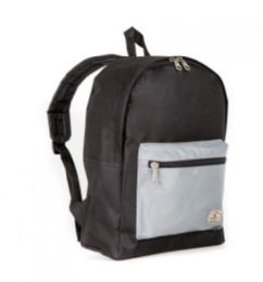30 Pieces Everest Basic Color Block Backpack In Black And Grey - Backpacks 15" or Less
