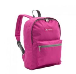 30 Wholesale  Basic Color Block Backpack In Magenta Orchid 