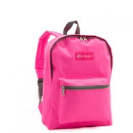 30 Pieces Everest Basic Color Block Backpack In Candy Pink - Backpacks 15" or Less