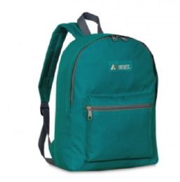 30 Wholesale  Basic Color Block Backpack In Dark Teal 