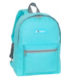 30 Pieces Everest Basic Color Block Backpack In Aqua - Backpacks 15" or Less