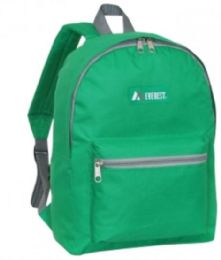 30 Wholesale Everest Basic Color Block Backpack In Emerald Green