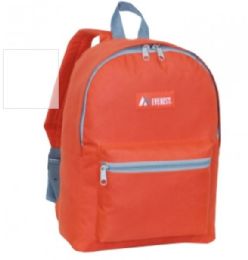 30 Wholesale Everest Basic Color Block Backpack In Rust Orange