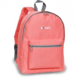 30 Wholesale  Basic Color Block Backpack In Coral 
