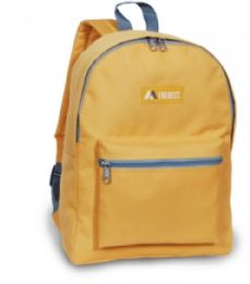 30 Pieces Everest Basic Color Block Backpack In Yellow - Backpacks 15" or Less