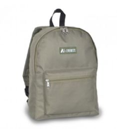 30 Wholesale  Basic Color Block Backpack In Olive 