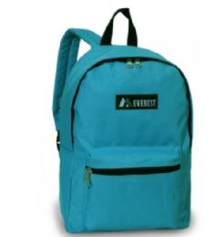 30 Pieces Everest Basic Color Block Backpack In Turquoise - Backpacks 15" or Less