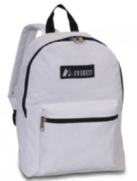30 Pieces Everest Basic Color Block Backpack In White - Backpacks 15" or Less