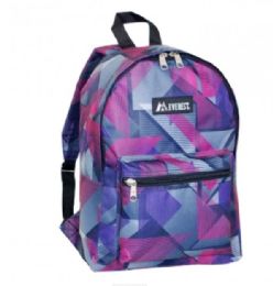 30 Wholesale Everest Basic Pattern Backpack In Purple/pink Geometric