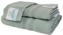 12 Pieces Rain Green Cotton 3 Piece Towel Set - Towels