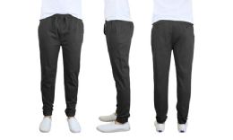 24 Units of Men's Cotton Stretch Twill Joggers In Black - Mens Pants