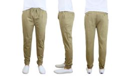 24 Units of Men's Cotton Stretch Twill Joggers In Khaki - Mens Pants