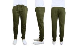 24 Units of Men's Cotton Stretch Twill Joggers In Olive - Mens Pants