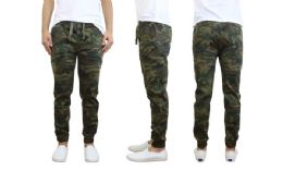 24 Units of Men's Cotton Stretch Twill Joggers In Woodland Camo - Mens Pants