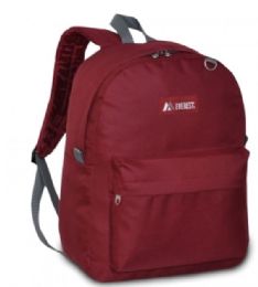 30 Pieces Everest Classic Backpack In Burgundy - Backpacks 16"