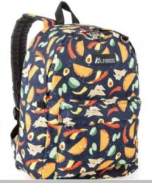 30 Pieces Everest Pattern Printed Backpack In Taco Print - Backpacks 16"