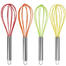 48 Pieces Home Basics Silicone Balloon Whisk With Steel Handle - Kitchen Gadgets & Tools