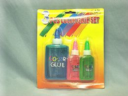 48 Units of 3 Piece Color Glue Set - Glue