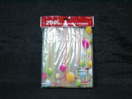 36 Wholesale 200 Piece Stripped Straws