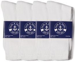 6000 Units of Yacht & Smith Men's Soft Cotton Crew Socks, Sock Size 10-13, White - Mens Crew Socks