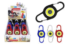 24 Wholesale Cob Led Dual Carabiner Clip Ultra Bright