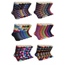 360 Wholesale Women's Geometry Print Crew Socks