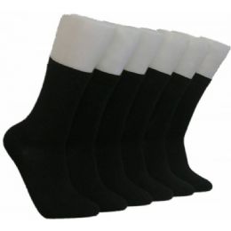 360 Wholesale Women's Solid Black Crew Socks