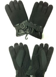 72 Units of Unisex Black Flannel Winter Glove - Winter Gloves