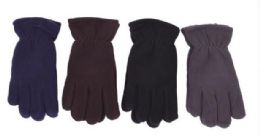 36 Wholesale Mens' Fleece Glove Assorted Colors
