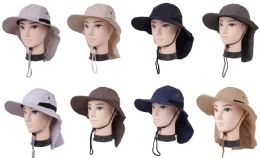 72 Pieces Men's Fishing Hat With Neck Cover - Cowboy & Boonie Hat