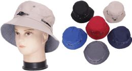 72 Bulk Men's Plain Assorted Color Bucket Hat