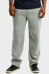 24 Wholesale Men's Fleece Sweatpants In Heather Grey Size S