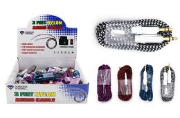 36 Wholesale Nylon Auxiliary Audio Cable