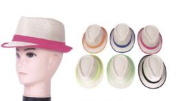 48 Wholesale Unisex Neon Colored Fedora Hat
