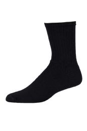 120 Wholesale Women's Crew Sport Sock In Black Size 9-11