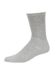 120 Wholesale Men's Sport Crew Sock In Grey Size 10-13