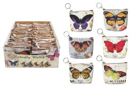72 Wholesale Butterfly Keychain Coin Purse