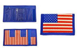 48 Wholesale Usa Flag Nylon Wallet