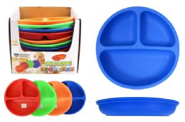 48 Pieces Indestructible Silicone Plate - Plastic Bowls and Plates
