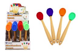 48 Wholesale Mini Silicone Spoon With Bamboo Handle
