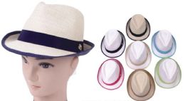48 Wholesale Assorted Color Fedora Hats